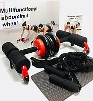 Тренажер роликовый с натяжной лентой для пресса Home Gym EL-1292.