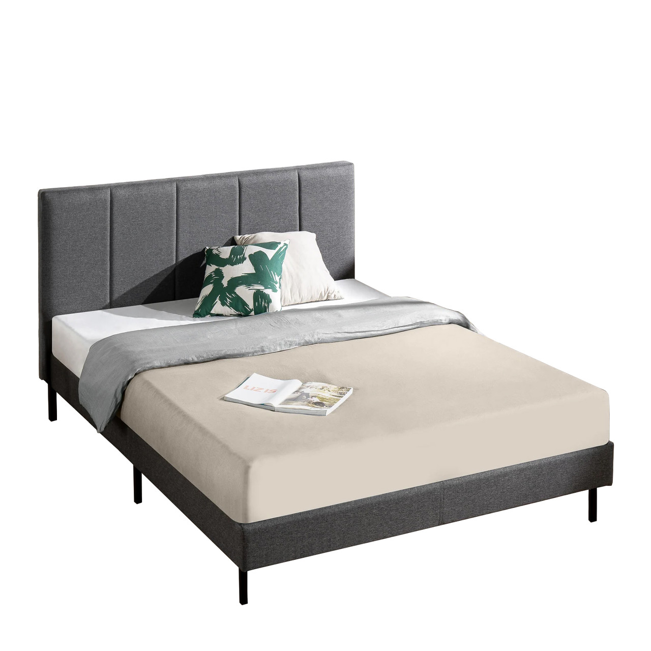 Двуспальная кровать Николь 160х200 Серый (металический каркас, разборная) - фото 1 - id-p2050689654