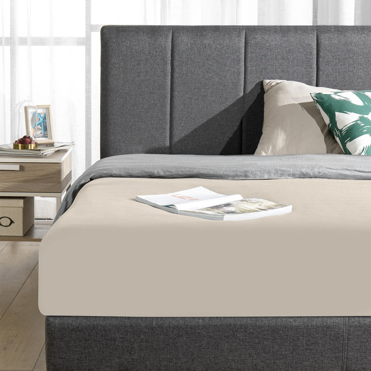 Двуспальная кровать Николь 160х200 Серый (металический каркас, разборная) - фото 2 - id-p2050689654