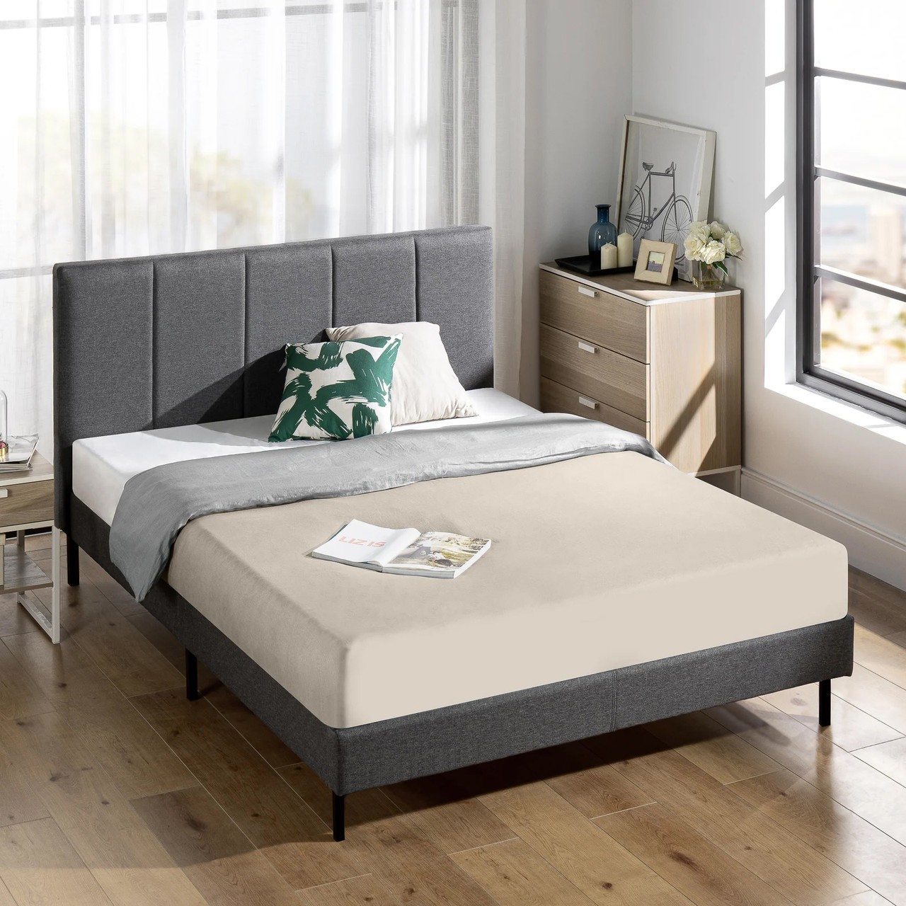 Двуспальная кровать Николь 160х200 Серый (металический каркас, разборная) - фото 5 - id-p2050689654