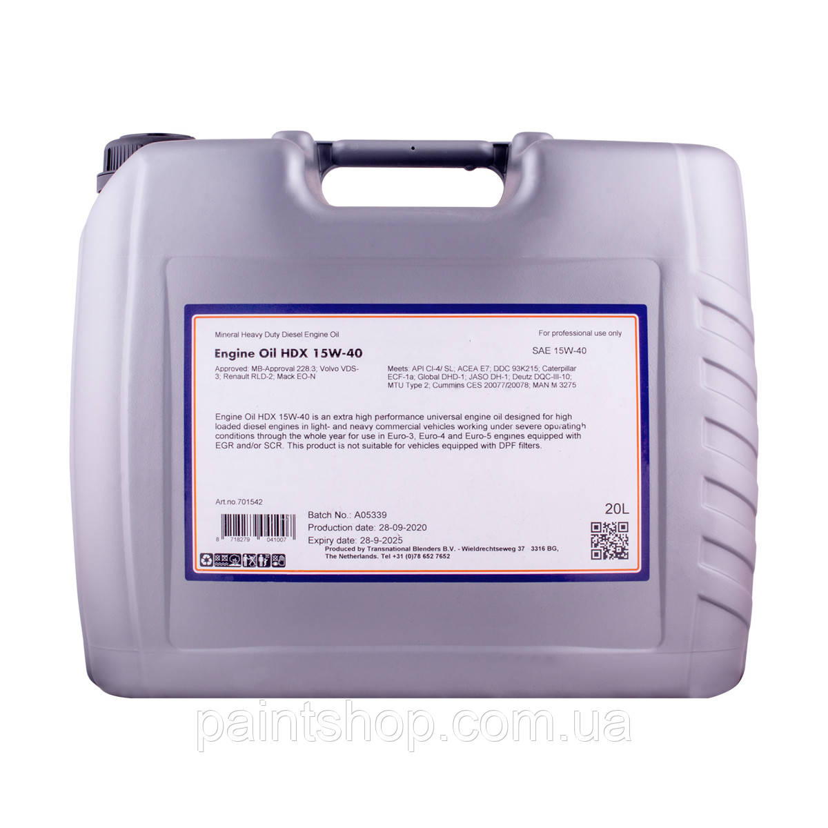 Олива моторна Kraft Euro HDX 15W-40 20 л, фото 1