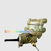 Насос топливный или бензонасос в сборе ЗИЛ-130 Б10 (10 отверстий) 6 клапанов /130Т-1106010
