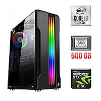 Игровой ПК Tower / Intel Core i3-10100F (4 (8) ядра по 3.6 - 4.3 GHz) / 16 GB DDR4 / 500 GB SSD / nVidia