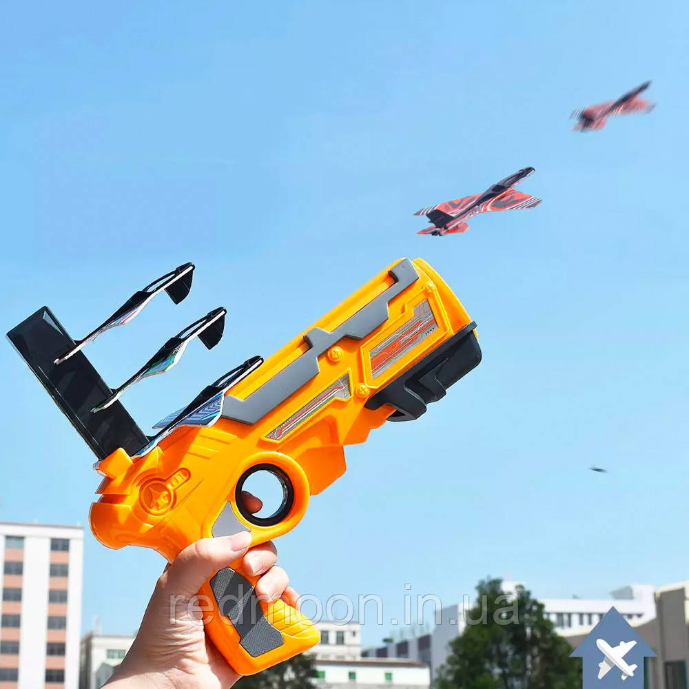 Детский игрушечный пистолет-катапульта с 4 самолетиками Air Battle / Пусковая установка-метатель самолетов - фото 6 - id-p1492243782