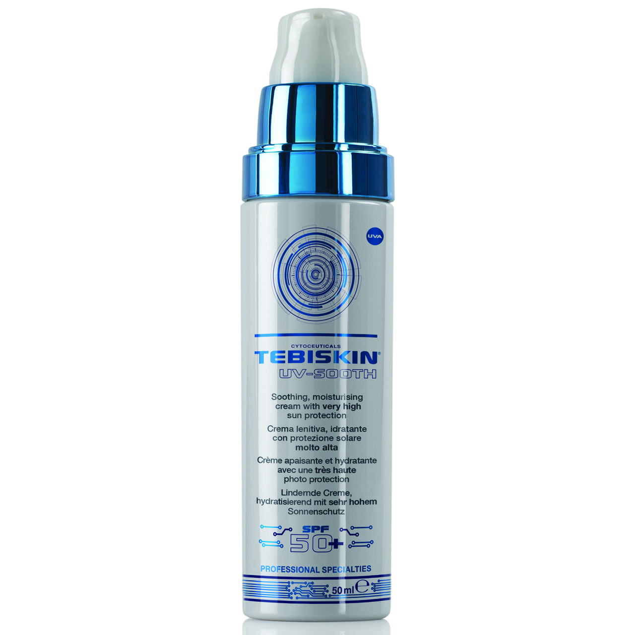Сонцезахисний зволожуючий крем для чутливої шкіри SPF 50+ Tebiskin UV-Sooth SPF 50+, 50 мл, фото 1