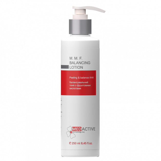 Балансувальний тонік з фруктовими кислотами Medactive М.M.F. BALANCING LOTION peeling & balance АНА,250мл, фото 1