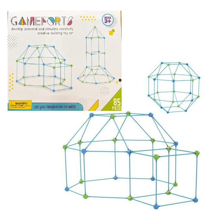 Будівельний 3D конструктор для дітей Game Forts (85 деталей), фото 1