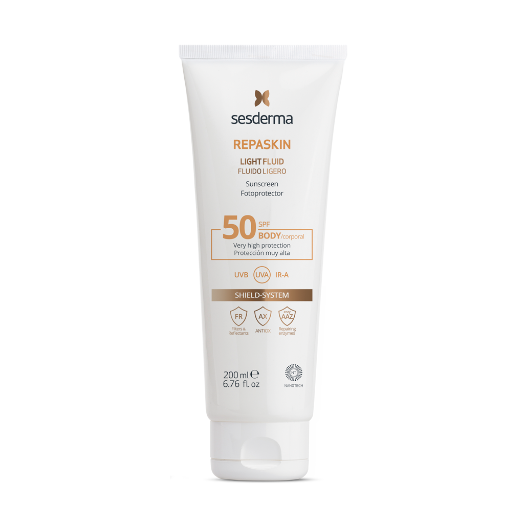 Сесдерма Сонцезахисний флюїд для тіла SesDerma Repaskin Light Fluid Body Sunscreen SPF 50, 200 мл
