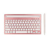 Бездротова комп'ютерна клавіатура Bluetooth із підставкою для телефону планшета двоконтактна портативна, фото 6