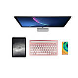 Бездротова комп'ютерна клавіатура Bluetooth із підставкою для телефону планшета двоконтактна портативна, фото 7