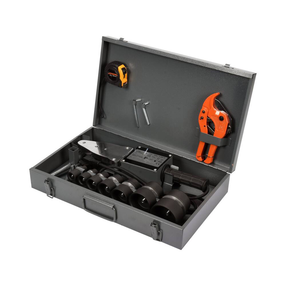 Паяльник для пайки термопластикових труб P= 800/1500 Вт (макс. t= 0-300°C) Sthor 78910, фото 1