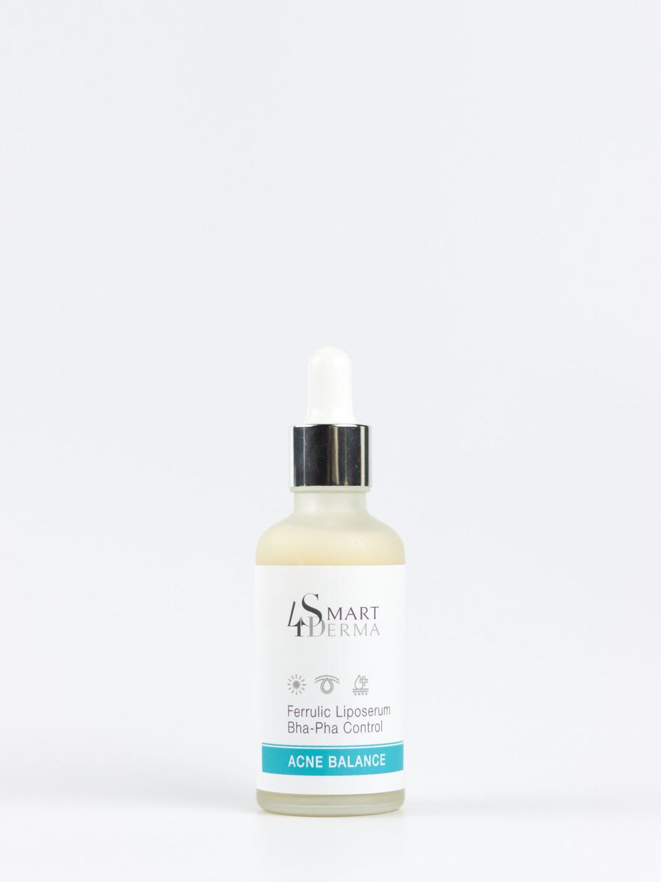 Smart4Derma Acne Balance Ferrulic Liposerum Bha-Pha Control Ліпосомальна сироватка з феруловою кислотою 50 мл, фото 1