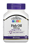 Рыбий жир Fish Oil 1000 мг - 60 капсул - 21st Century (Омега 3 21 Сенчури)