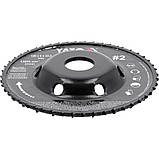 Диск-фреза випуклий до КШМ по дереву/ шпаклівці/ гіпсу (Ø=120/22.2 мм) t= 16/6мм шорстк №2 Yato YT-59181, фото 3