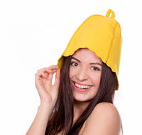 Банна шапка Luxyart натуральна повсть Жовта (LA-998)