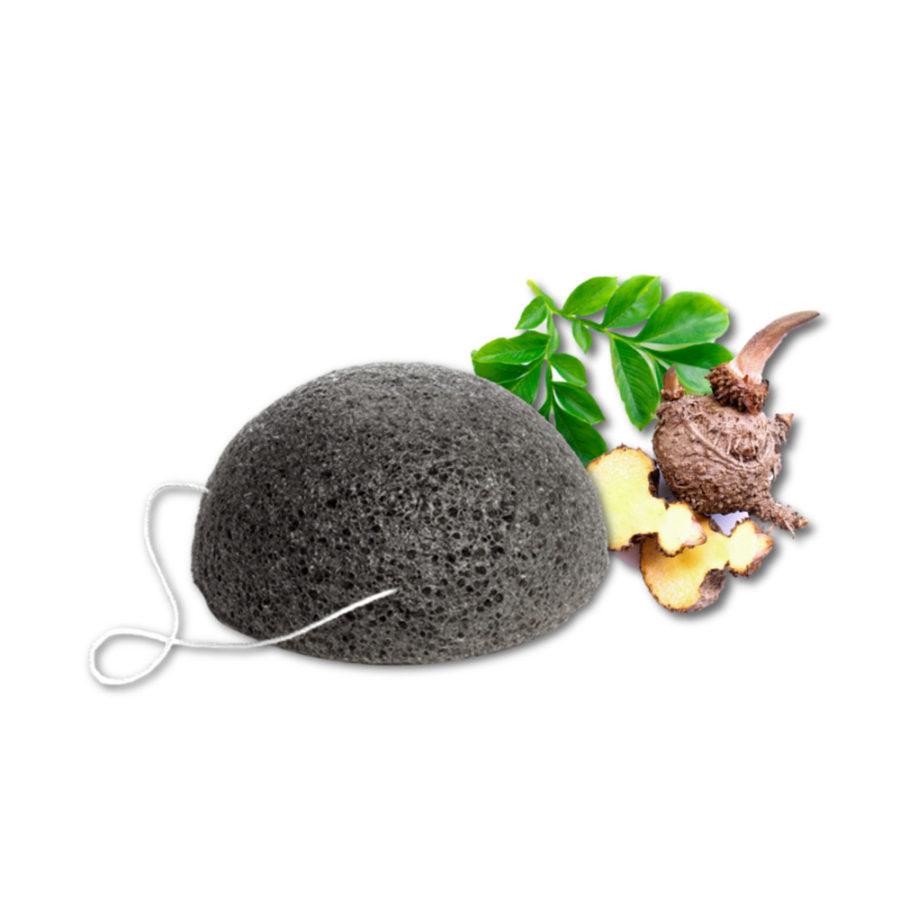 Очисний спонж Конняку з бамбуковим вугіллям Ella Bache Cleansing Konjac Sponge, фото 1