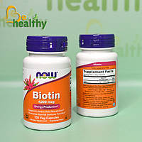 Биотин, NOW Foods, 1000 мкг, 100 растительных капсул