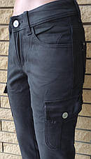 Джинси, штани унісекс зимові на флісі з накладними кишенями "карго" стрейчеві FANGSIDA, Туреччина, фото 5