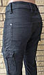 Джинси, штани унісекс зимові на флісі з накладними кишенями "карго" стрейчеві FANGSIDA, Туреччина, фото 8