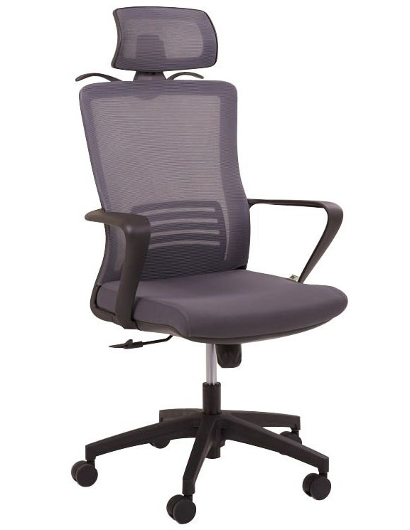 Офісне комп'ютерне крісло tilt сітчасте з підголівником Titan HR Grey/Grey для співробітників офісу AMF