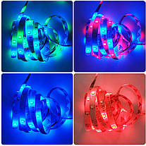 Світлодіодна RGB стрічка, 5м, від USB та повербанка, SMD 5050, керування з телефону, фото 6