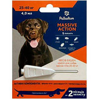 Капли на холку от блох и клещей Palladium Massive Action для собак весом 25-40 кг 4 мл