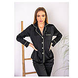 Жіноча піжама з шовку рубашка штани ТМ LeKol, фото 2