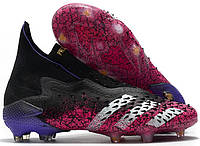 Бутсы Adidas Predator Freak + FG детские бутсы Адидас предатор фрик черные розовые футбольная обувь Адидас