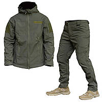 Тактичний чоловічий костюм олива, осінній костюм олива нгу, форма олива на флісі, костюм нгу осінь зима, костюм нгу