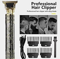 Професійна акумуляторна машинка-триммер для стрижки волосся, бороди, вусів Vintage T9