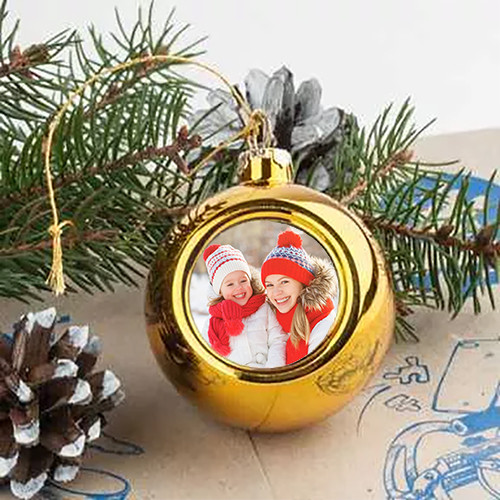 Шар на ёлку с фотографией 6см, фото 1