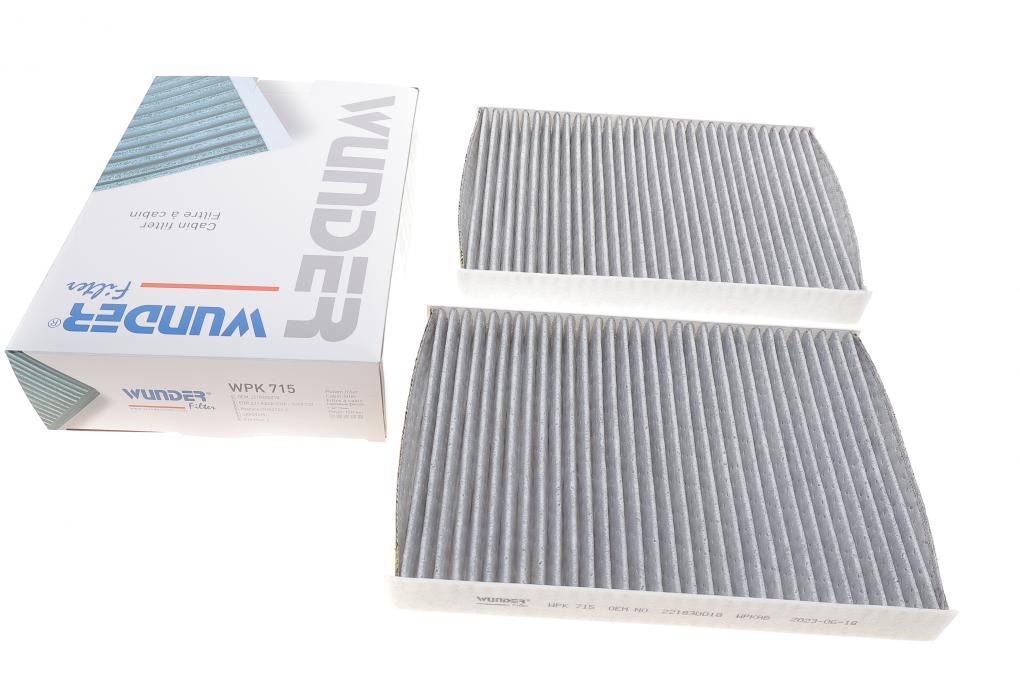 Фільтр салону MB S-class (W221/C216) 05- (вугільний) (к-кт 2шт.) WUNDER FILTER WPK 715 UA62, фото 1