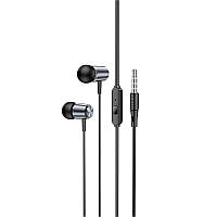 Наушники проводные с микрофоном Hoco Spring metal universal earphones with mic M108 AUX metal-grey