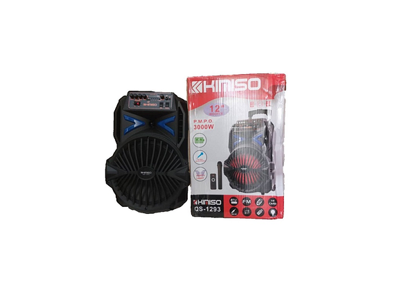 Колонка акумуляторна з мікрофоном Kimiso QS-1293 Bluetooth, USB, мікрофон і пульт д/у, FM радіо, фото 3