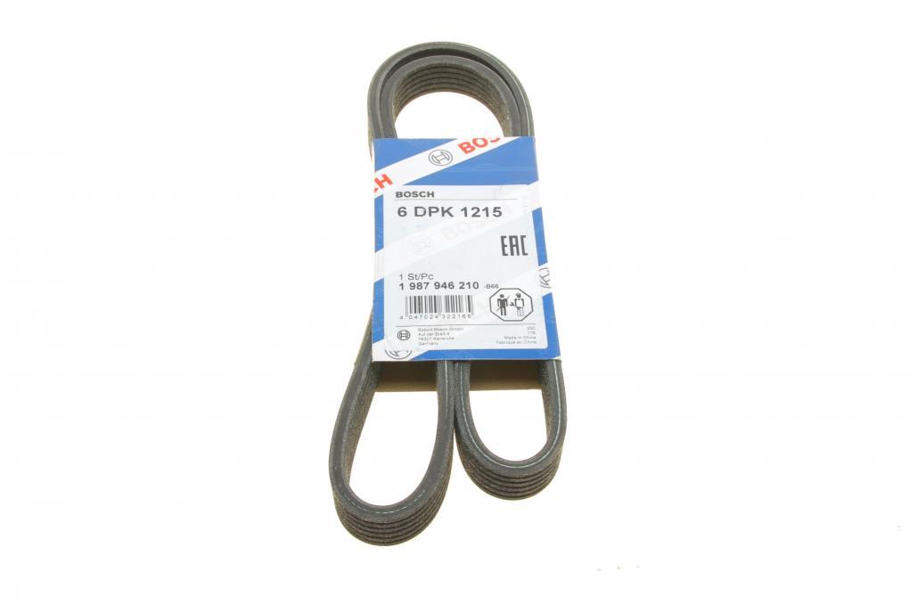 Ремінь генератора VW T5 1.9TDI/VW Caddy 1.9/2.0TDI (+AC) (6PK1215) BOSCH 1 987 946 210 UA62