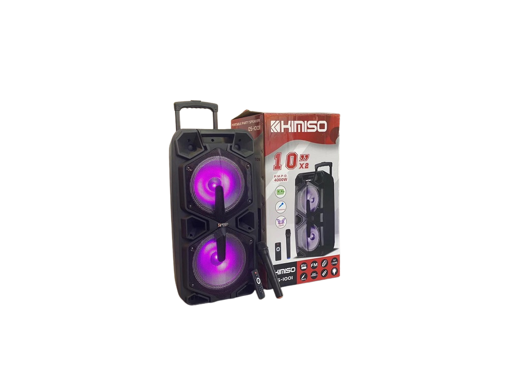 Колонка акумуляторна, на акумуляторі з мікрофоном (AUX, Bluetooth, SD, USB) KIMISO QS-1001