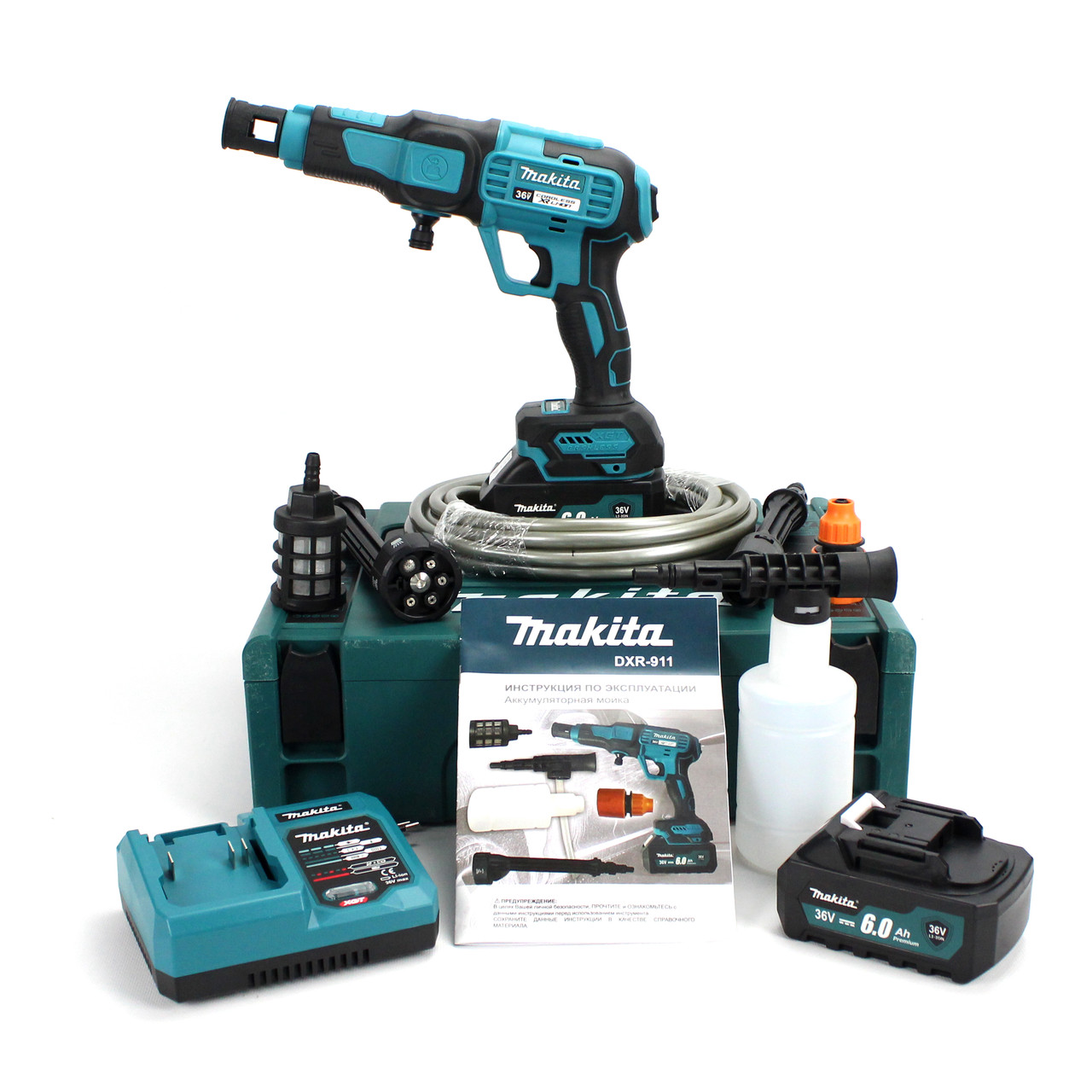 Акумуляторна ручна мийка Makita DXR-911 (36V, 6Ah, 40bar), АКБ мийка Макіта