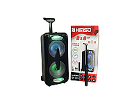 Акустическая аккумуляторная колонка 2x8 дюймов (USB/FM/BT/LED) KIMISO QS-221 Bluetooth с микрофоном