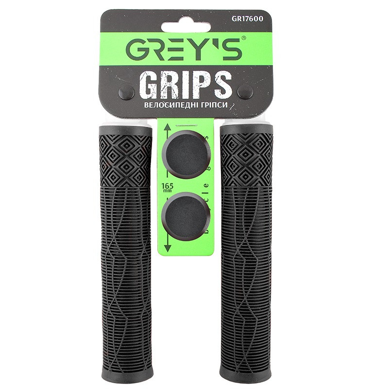 Грипси силіконові Grey's GR17600 довжина 165 мм, чорні BMX, фото 1