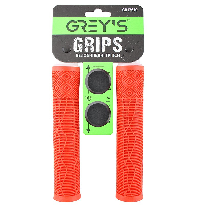 Грипси силіконові Grey's GR17610 довжина 165 мм, червоні BMX