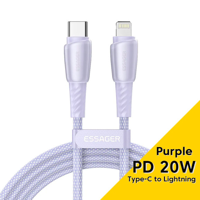 Кабель зарядный Essager Type-C to Lightning Rainbow Fast Charging Cable 3A 1м Purple (EXCTL-CH05)