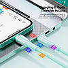 Кабель зарядний Essager Type-C to Lightning Rainbow Fast Charging Cable 3 A 1 м Green (EXCTL-CH06), фото 4