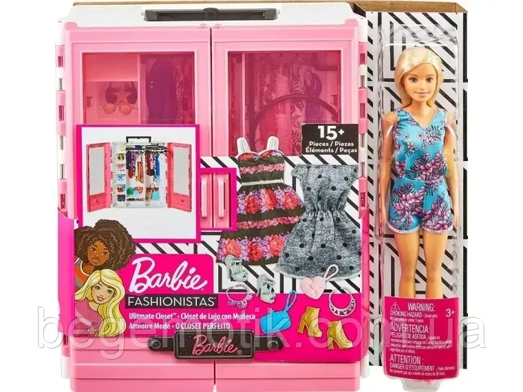 Шафа-валіза для одягу гардероб для Барбі Barbie Fashionistas Ultimate Closet GBK11