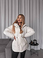 Зимняя тёплая женская куртка пуховик зефирка Ткань: плащевка "Канада", утеплитель силикон 250 Размеры СМ ЛХЛ