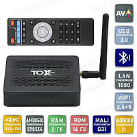 Смарт ТВ приставка TOX3 Lite 2/16 Гб Smart TV Box Android 11 Андроид ТВ бокс Б0623-7