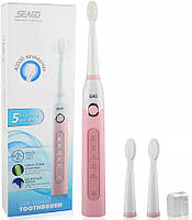 Электрическая звуковая зубная щетка Seago SG-507 Pink электрощетка Б3113-7