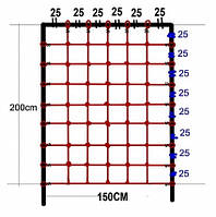 Гладиаторская сетка для лазанья 200x150 cм S-Hook для детских игровых комплексов Б3270-7