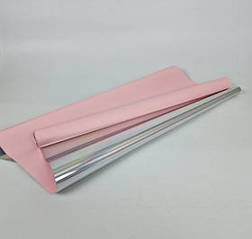 Рулон 10 м тонований "Голограма" (55) плівка для квітів (h600) No 5 Рожевий (1 шт.)