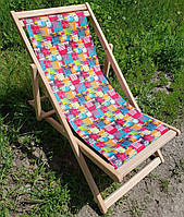 Кресло шезлонг деревянное до 100 кг для отдыха А7363-7