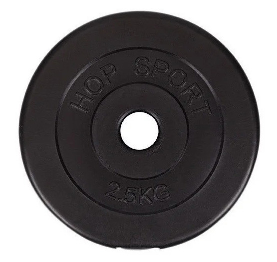 Млинець для штанги або гантелей 2,5 кг бітумний диск на штангу гриф